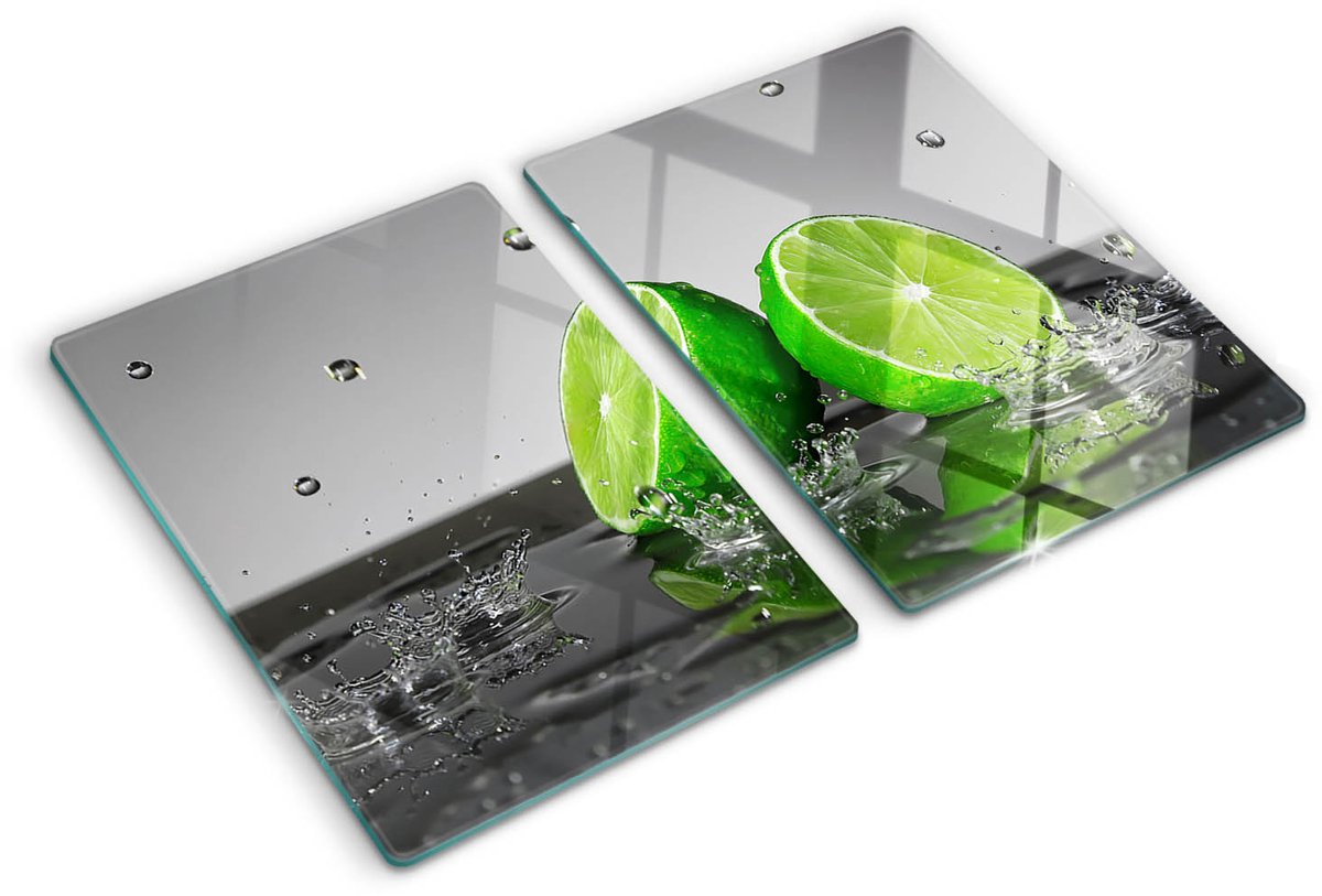 Planche à Découper En Verre Trempé Tulup - Vert - Moderne - Dimensions 2x40x52 - Lime Sous L'eau - NEUVE