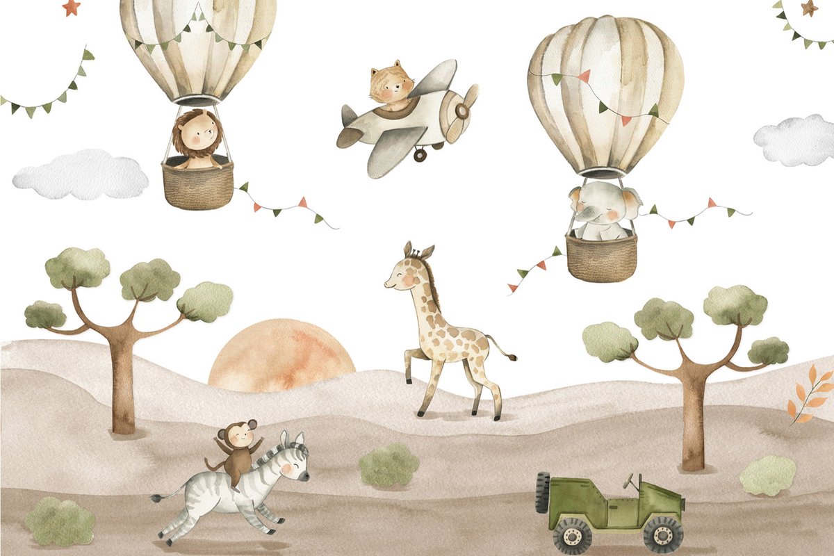 Fotobehang kinderkamer in beige bruin