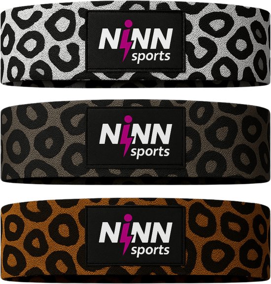 NINN Sports - Weerstandsbanden set van 3 Cheetah - Bootybands - Weerstandsband - Resistance band - Fitnessband