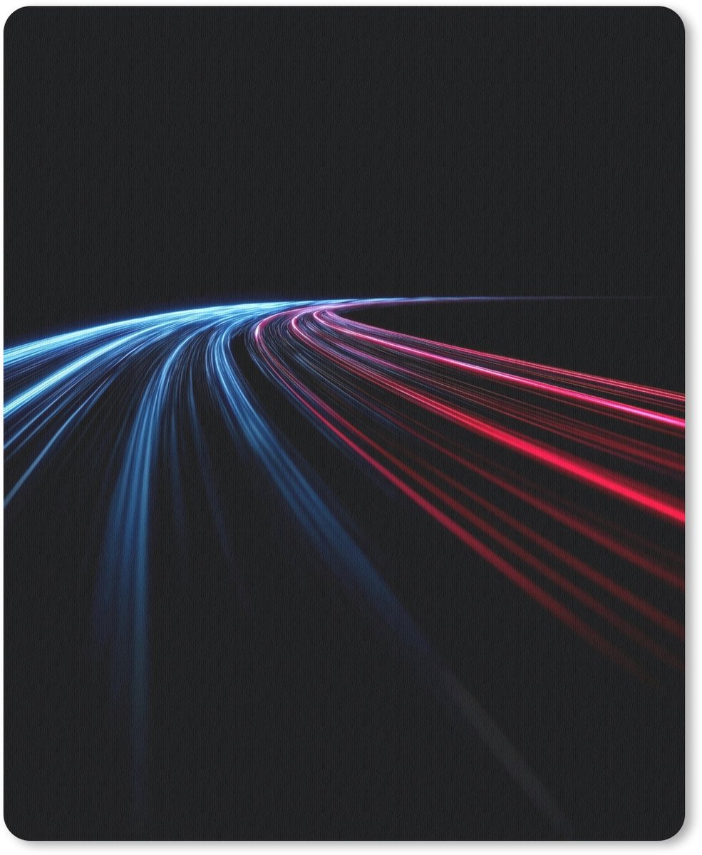 Muismat 19x23 cm - Mousepad Gaming - Strepen - Gebogen - Blauw - Muismatten