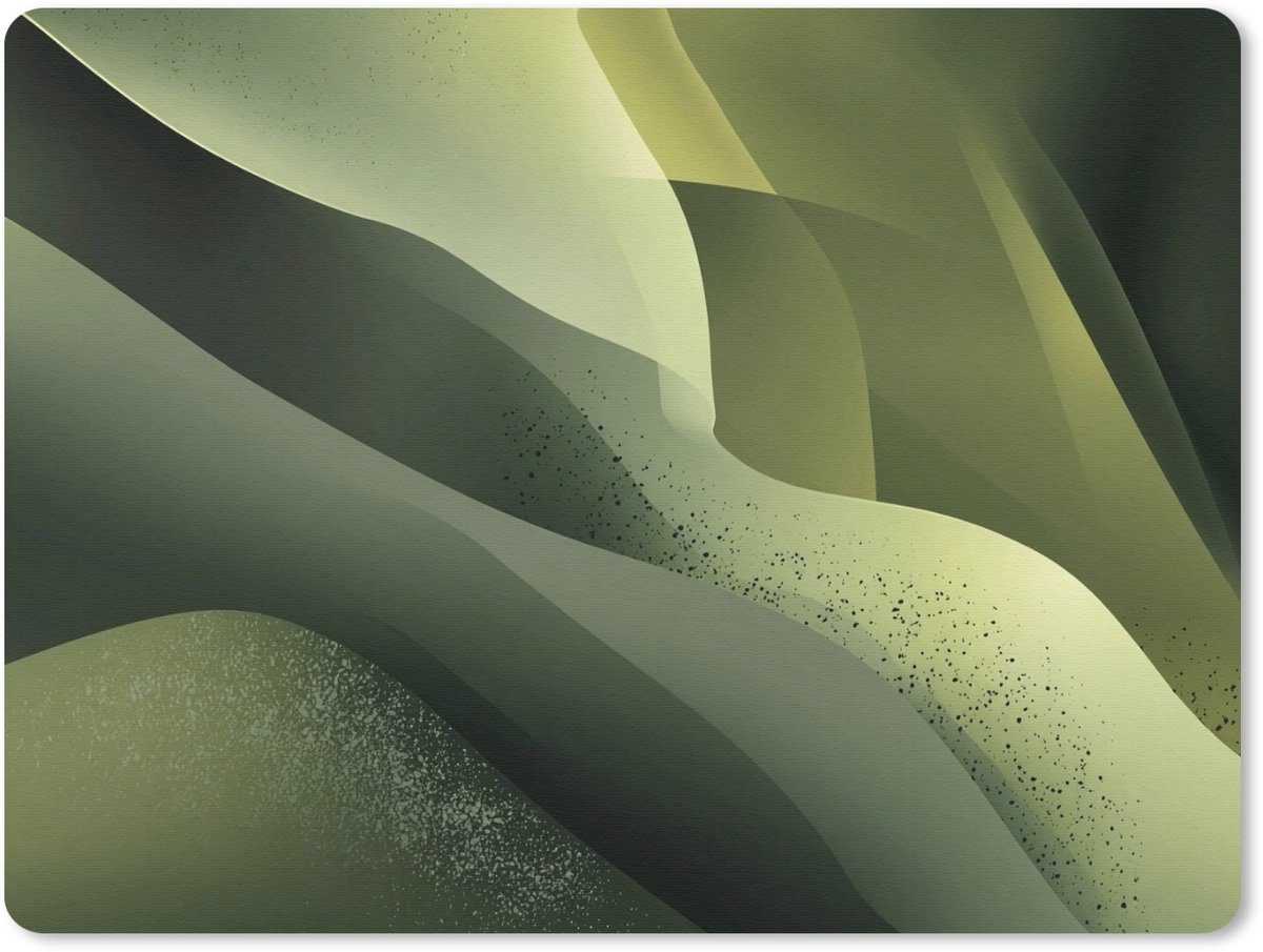 Muismat 23x19 cm - Mousepad Gaming - Golven - Abstract - Heuvels - Groen - Muismatten