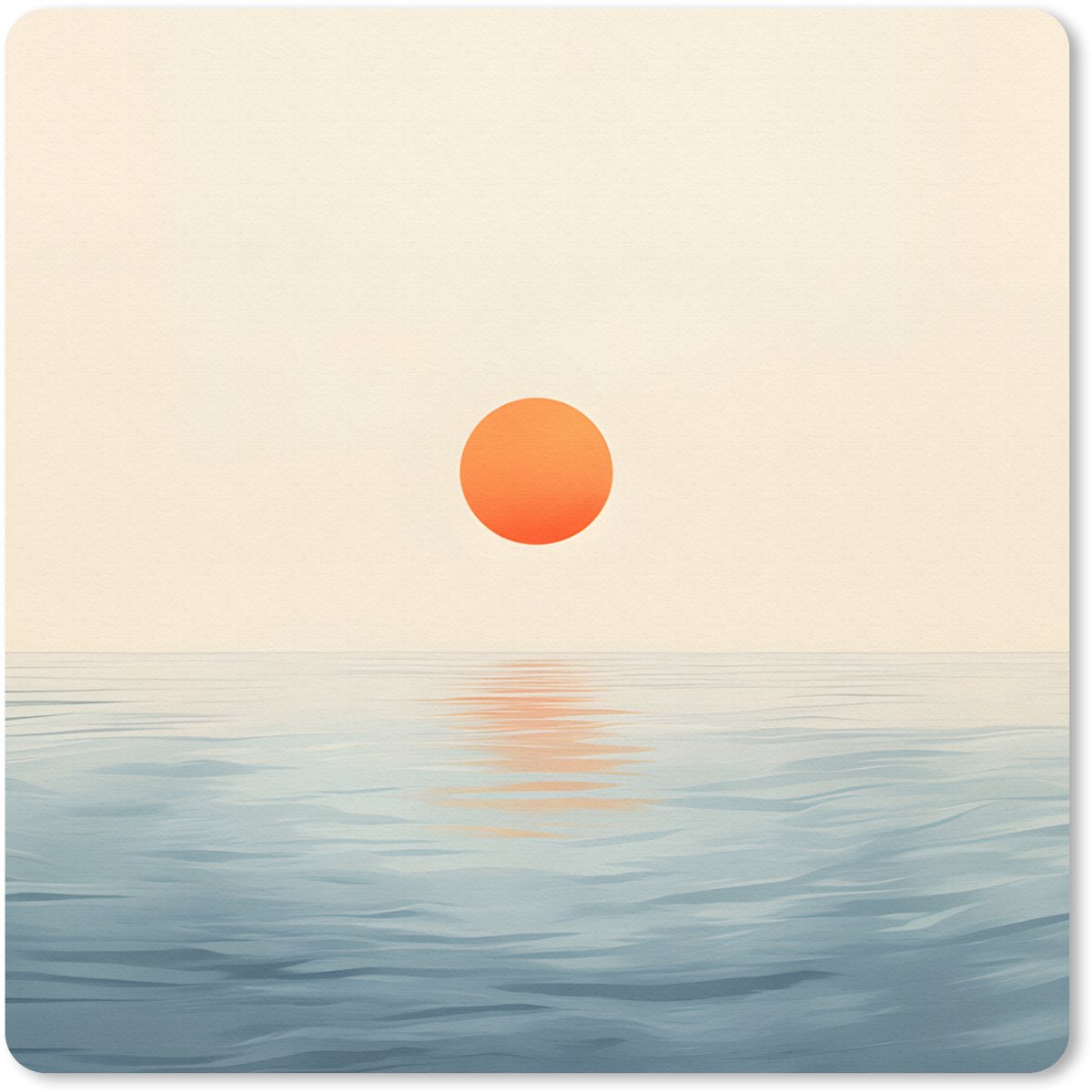 Muismat 30x30 cm - Mousepad Zon - Oranje - Zee - Muismatten