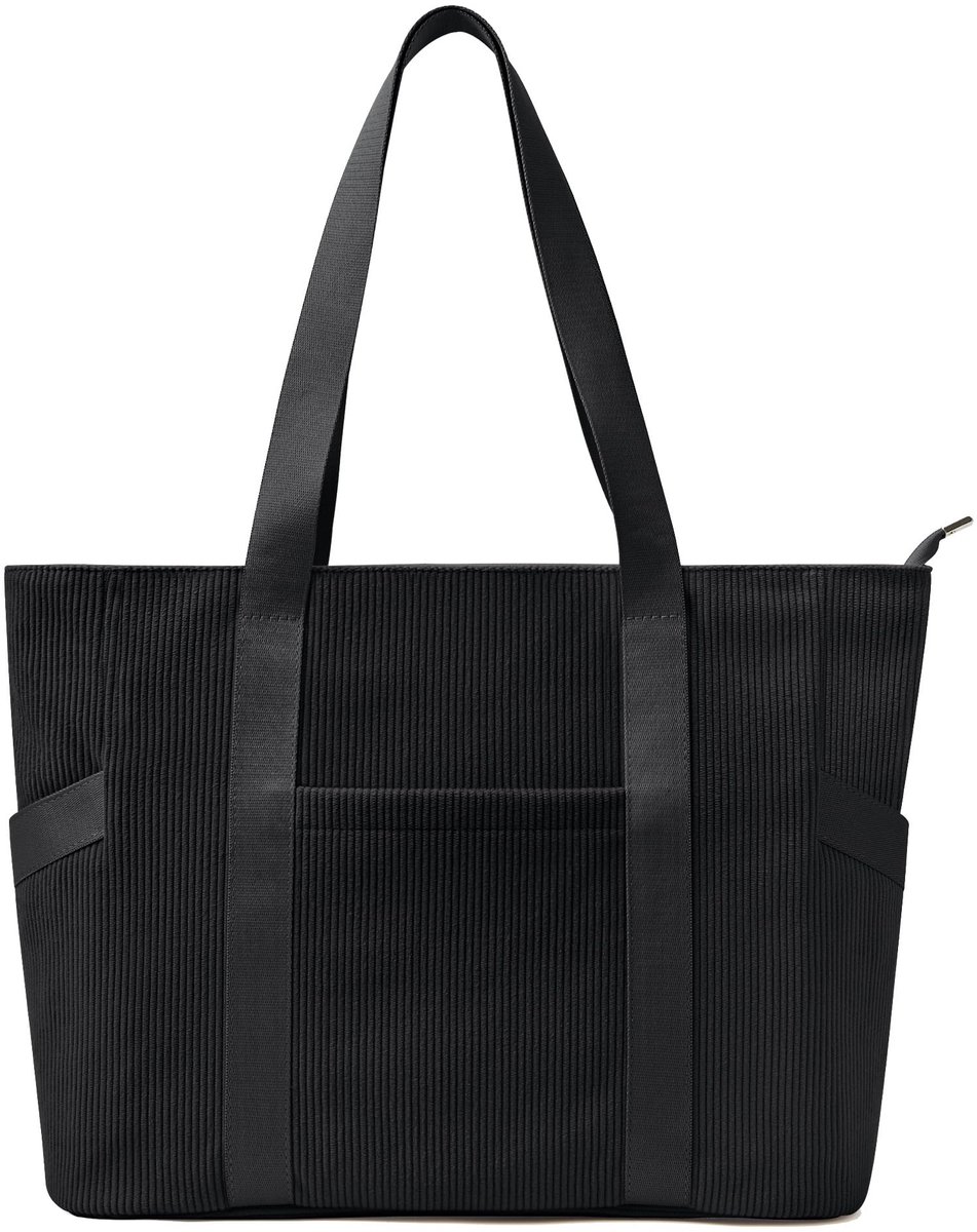Ibenzoa® Corduroy Schoudertas met Ritssluiting, Ideaal voor School, Werk en Dagelijkse Gebruiken