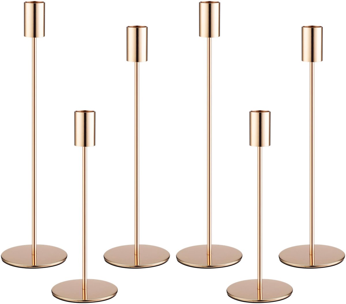 Ibenzoa® Zesdelige Set van Elegante Gouden Kandelaren voor Diverse Gelegenheden en Tafeldecoratie