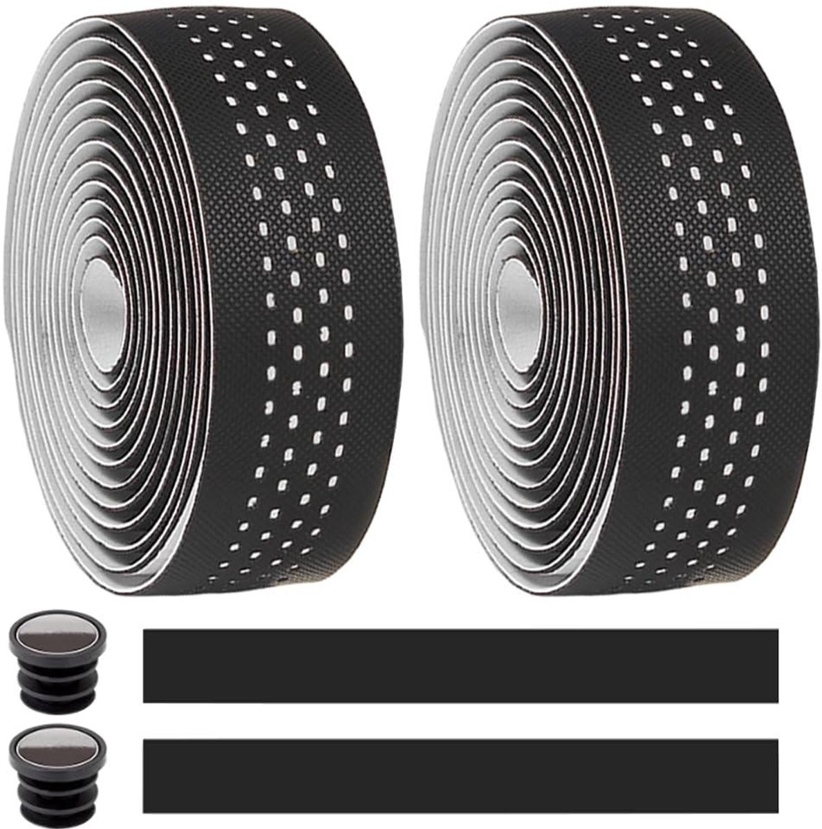Allecto Plus - Fietsstuurlint PU Ademend Antislip en Schokdempend - Racefiets Comfortabel Fietsen - Wit