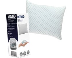 CloudComfort Hoofdkussen voor Rug-, Buik- en Zijslapers – 50 x 70 cm - Memory Foam - Met Koele Kant en Aanpasbaar Comfort – Wit - BREND BR-2233