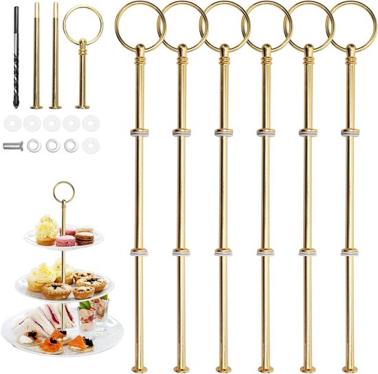 MytaYt Set van 5 etagèrestangen, gouden etagère, stangen MytaYt Set van 5 etagèrestangen, gouden etagère, stangen