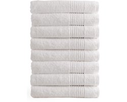 OUTLET BADTEXTIEL - set van 8 - badlaken 70x140 cm - wit