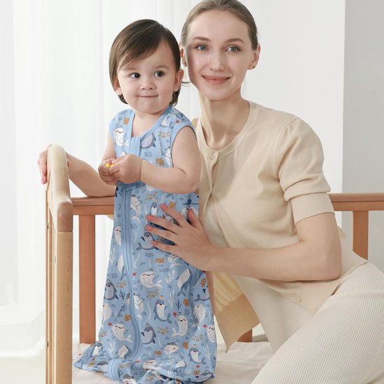 Zomerslaapzak 05 TOG voor baby's - 100% katoenen ademende babyslaapzak (3 stuks blauw XL) — afbeelding 2