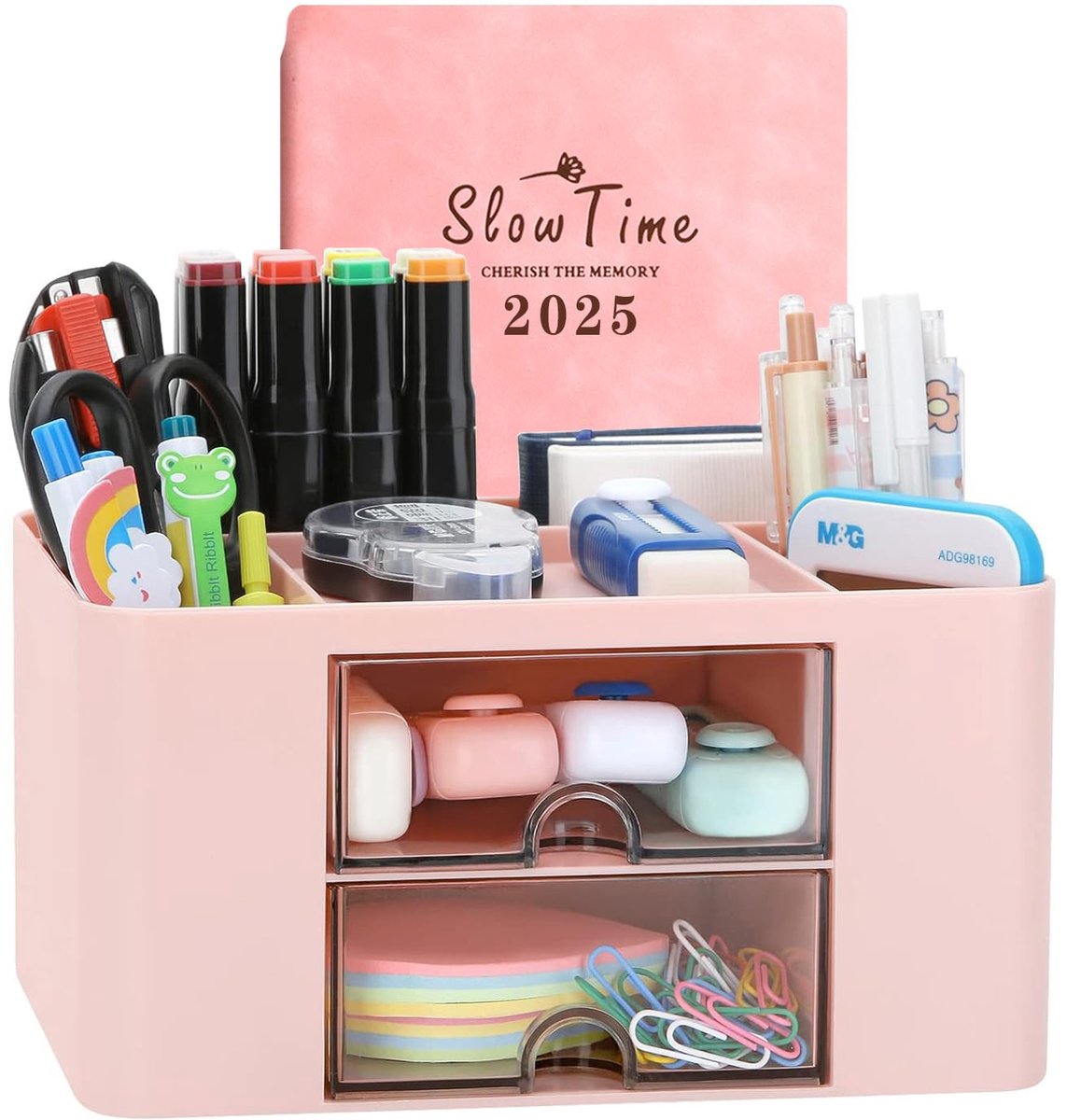 Ibenzoa® Praktische en Stijlvolle Bureau-Organizer met Transparante Laden voor School en Kantoor