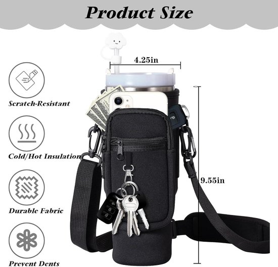 Bouteille isotherme,Grande pochette pour bouteille d'eau de 1000ML