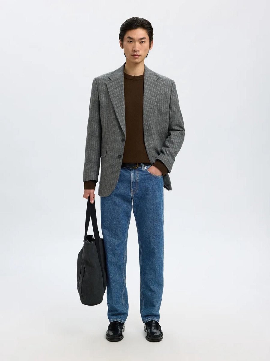 Selected Homme 196 Straight Ben Kori Jeans "34 Medium Blue Denim