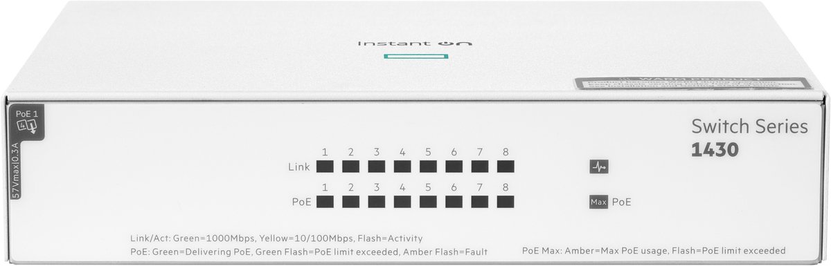 Switch HPE Aruba Instant On 1430 8G Class4 PoE 64W