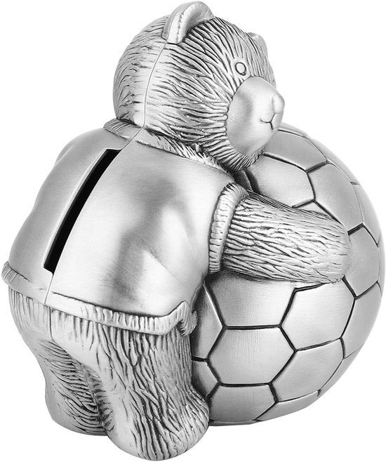 Bespaarpot Little Bear met Voetbal Thema als Doopcadeau voor Jongens