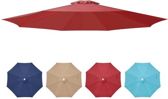 Vervangende Parasolhoes – 11.5ft (3.5m), 8 Ribben, Waterdicht, UV50+, Polyester – Geschikt Voor Tuin- En Strandparasols