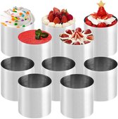 UPKOCH Moule à Gâteau Rond Inoxydable 5x5x5 Cm Petit Cercle De Cuisson Antiadhésif Lot De 6 Pièces Pour Pâtisserie Maison Cuisson Au Micro-ondes