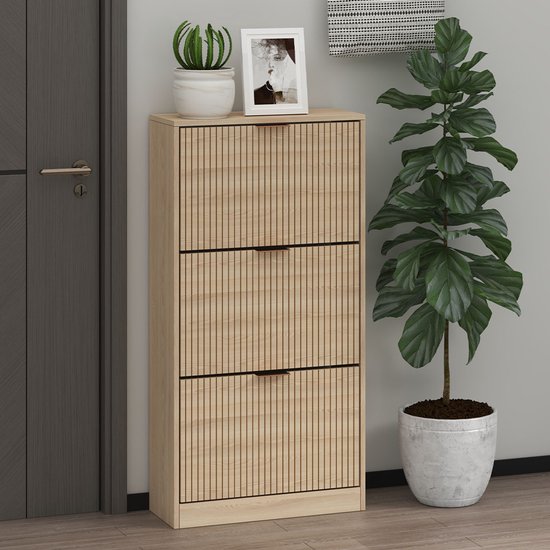 Meuble à chaussures Milton & Oldbrook Lucca – 3 niveaux beige