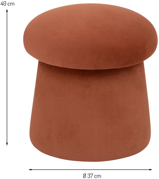 Pouf en velours Ø 37 cm Autun Oranje