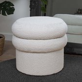 Milton & Oldbrook Bouclé Poef Ø 40 cm Patos Wit