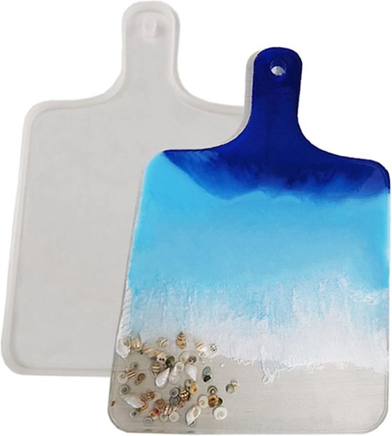 Hobbyset Hars Gieten, Rond dienblad met marmereffect, blauw, wit, 1 doos