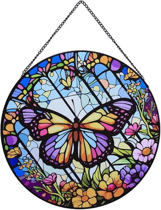 ARTOCT Gebrandschilderd Glas Vogels Zon Catchers, Window Hangings Gebeitst Vogel Ornamenten Venster Suncatcher Vogel Serie Art Ornamenten Hanger Woondecoratie