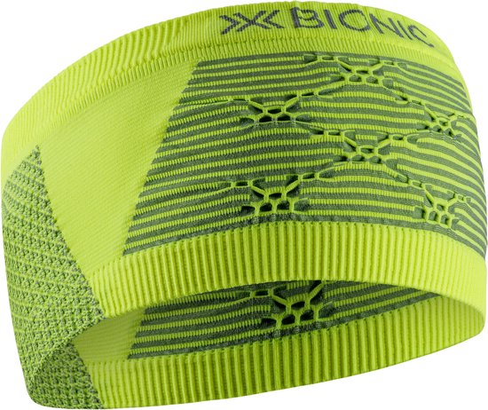 Bandeau X-BIONIC haute performance pour sports d'hiver, doté d'une bande anti-transpiration avancée et de la technologie 3D Bionic Sphere pour un confort et une régulation thermique optimaux - Jaune Hi visibilité/ Grijs, L/XL