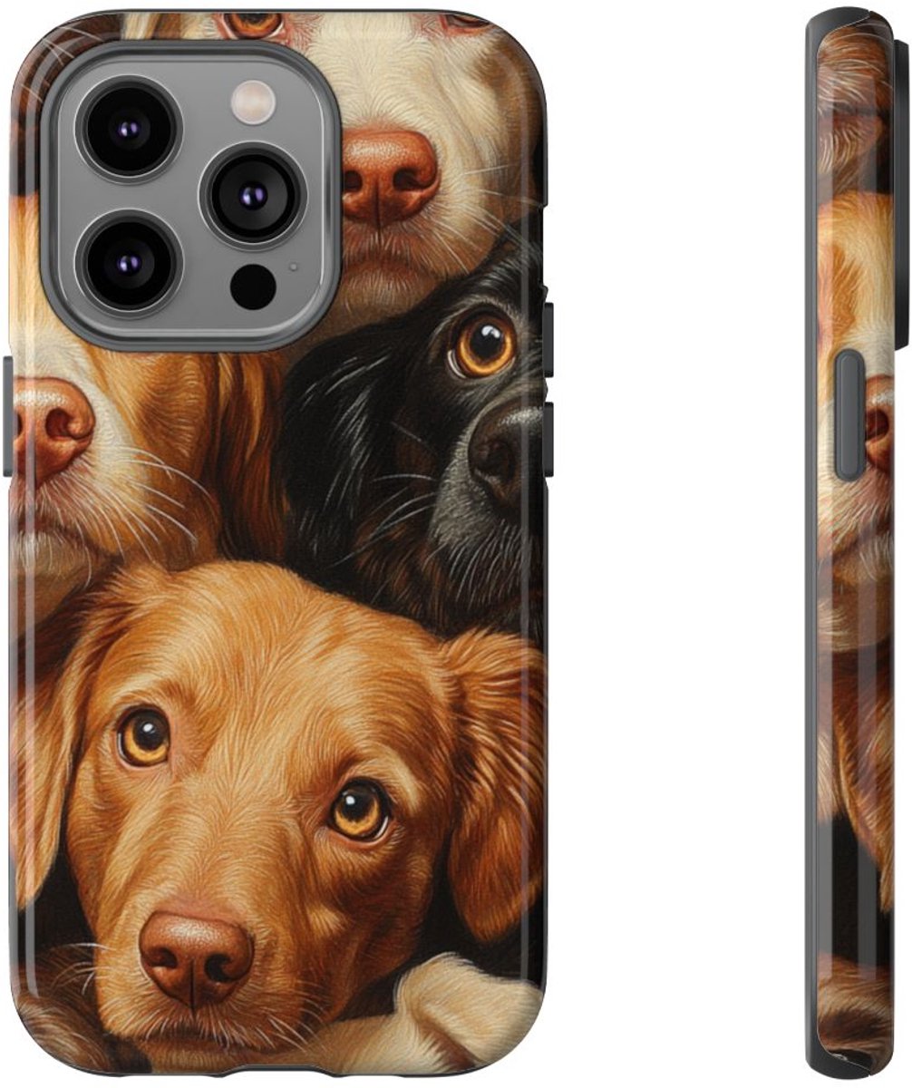 Realistisch Hondenkoppenpatroon – Telefoonhoesje Geschikt voor iPhone 14 Pro