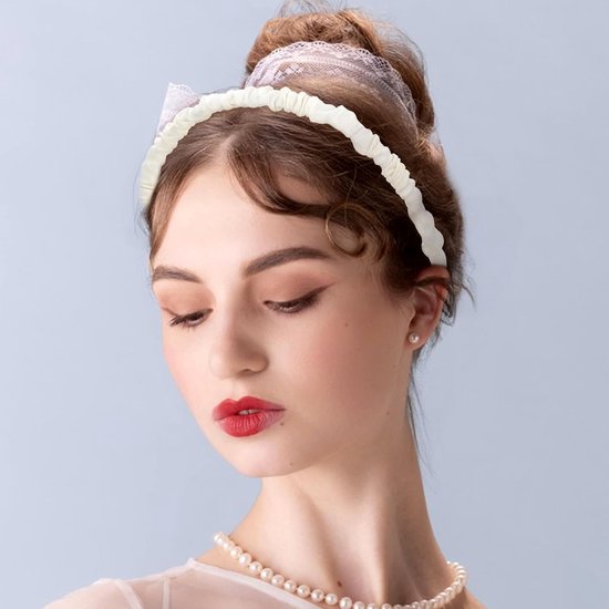 AOZUO 3-Piece Headband for Women and Girls, Padded Non-Slip Headband with White Pearl, Fashion Hair Band, Vintage Headband for Women and Girls, Hair Accessories van AOZUO — afbeelding 2