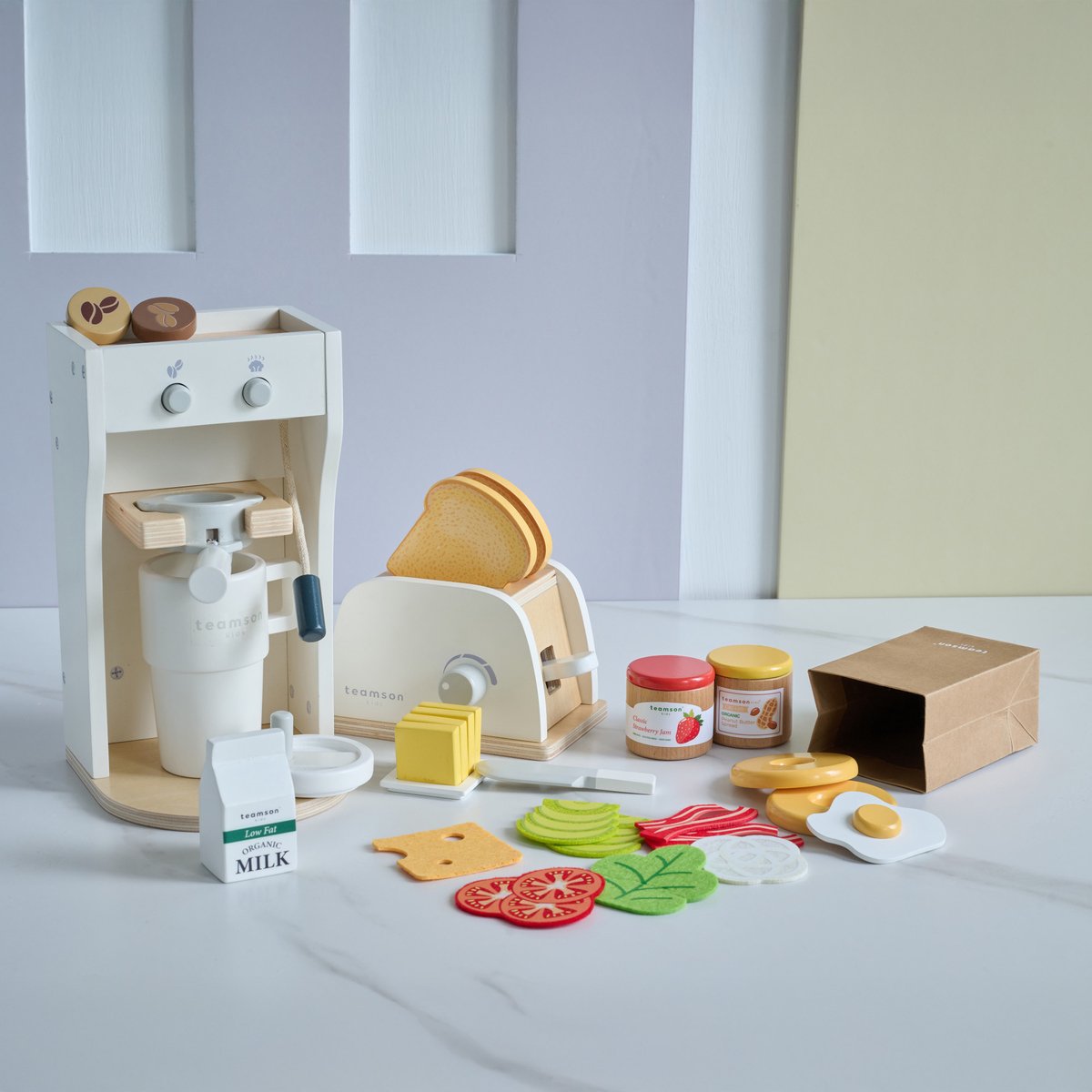 Teamson Kids Houten Speelkeuken Ontbijt Accessoires - Rollenspel Speelgoed - Wit — afbeelding 9
