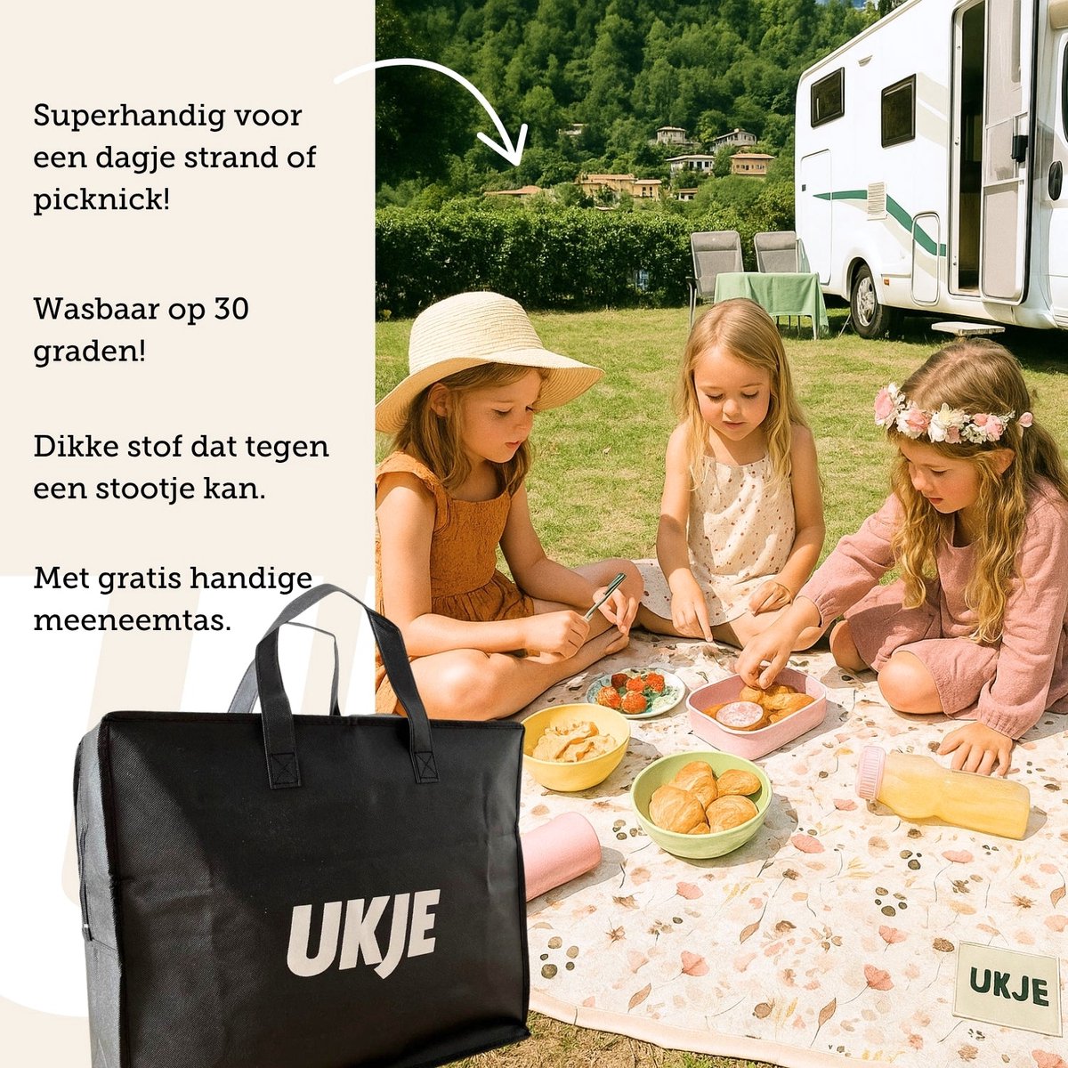 Ukje Speelmat Baby - Speelkleed Baby - Antislip - Met Gratis Tas - Speeltapijt - 150 bij 200 cm - Playmat - Babygym - Opvouwbaar - Oeko-Tex Gecertificeerd - Wilde Bloemen thumbnail 6