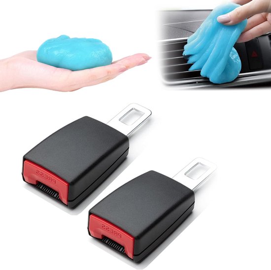 Gordelverlenger-gordelverlenger auto-verlenger van de veiligheidsgordel-Inclusief autoreinigingsgel-12CM-2 stuks Gordelverlenger-Compatibel met de meeste modellen