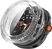 Strap-it Hard case hoesje met screen protector glas - geschikt voor Samsung Galaxy Watch 8 Classic 46mm (transparant)