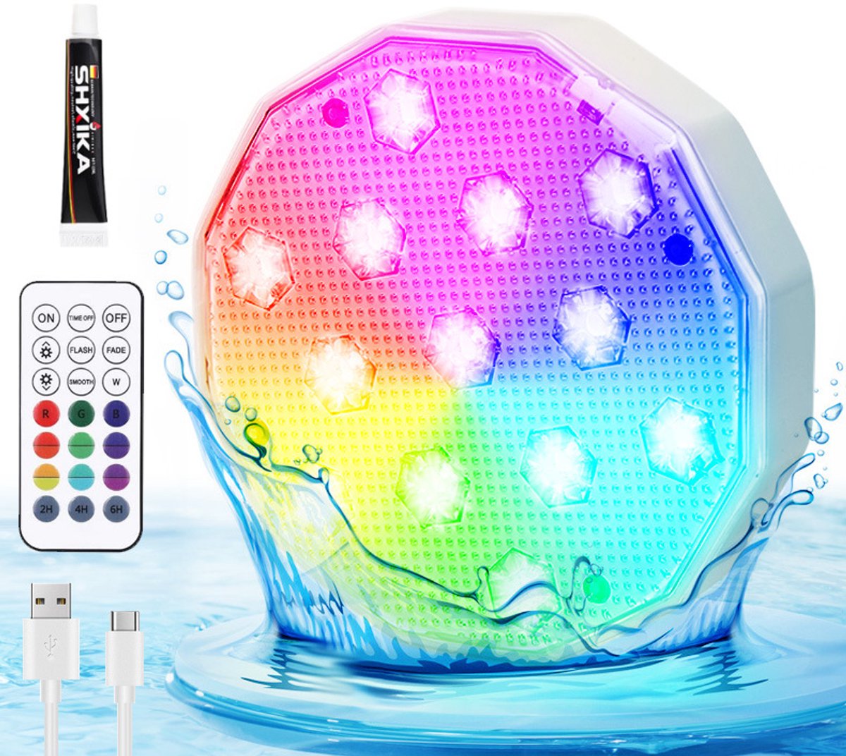 Oplaadbare onderwater LED-lampen, IP68 waterdicht, verbeterde 16 kleurveranderende drijvende lampen met afstandsbediening, magnetische decoratie voor hot tubs en vijvers Oplaadbare onderwater LED-lampen, IP68 waterdicht, verbeterde 16 kleurveranderende drijvende lampen met afstandsbediening, magnetische decoratie voor hot tubs en vijvers