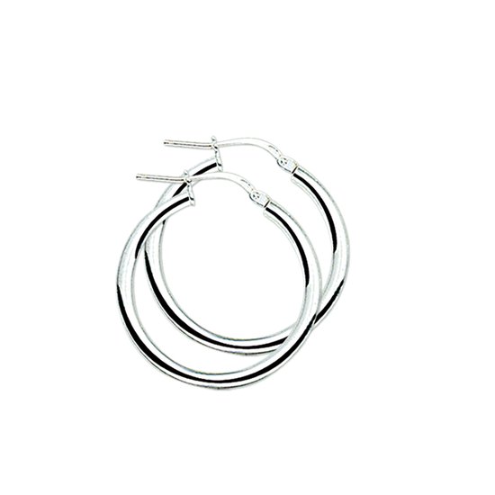 GLAMS - Boucles d'oreille anneaux Tube rond - Argent