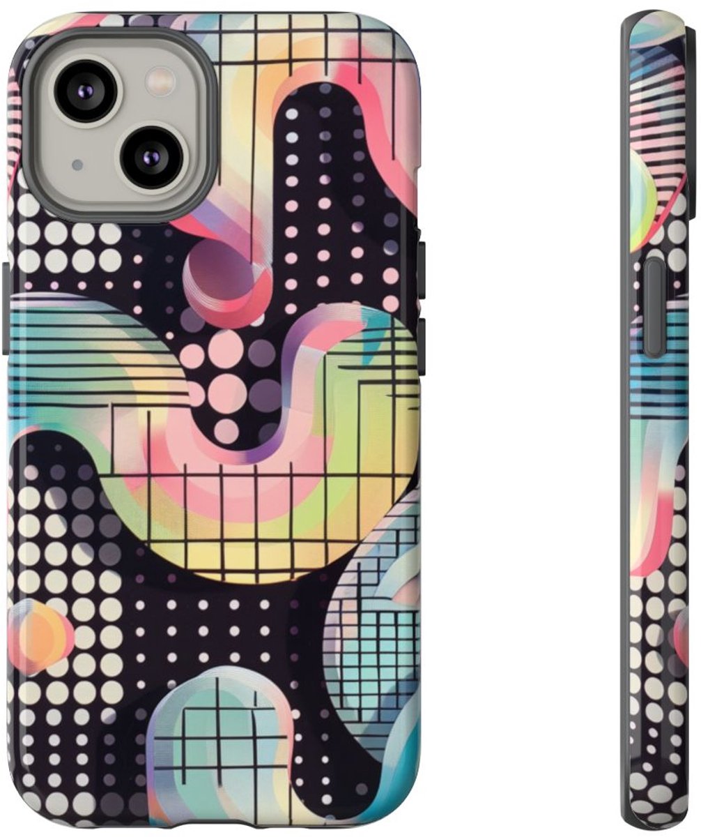 Kleurrijk Abstract Geometrisch Patroon – Telefoonhoesje Geschikt voor iPhone 14