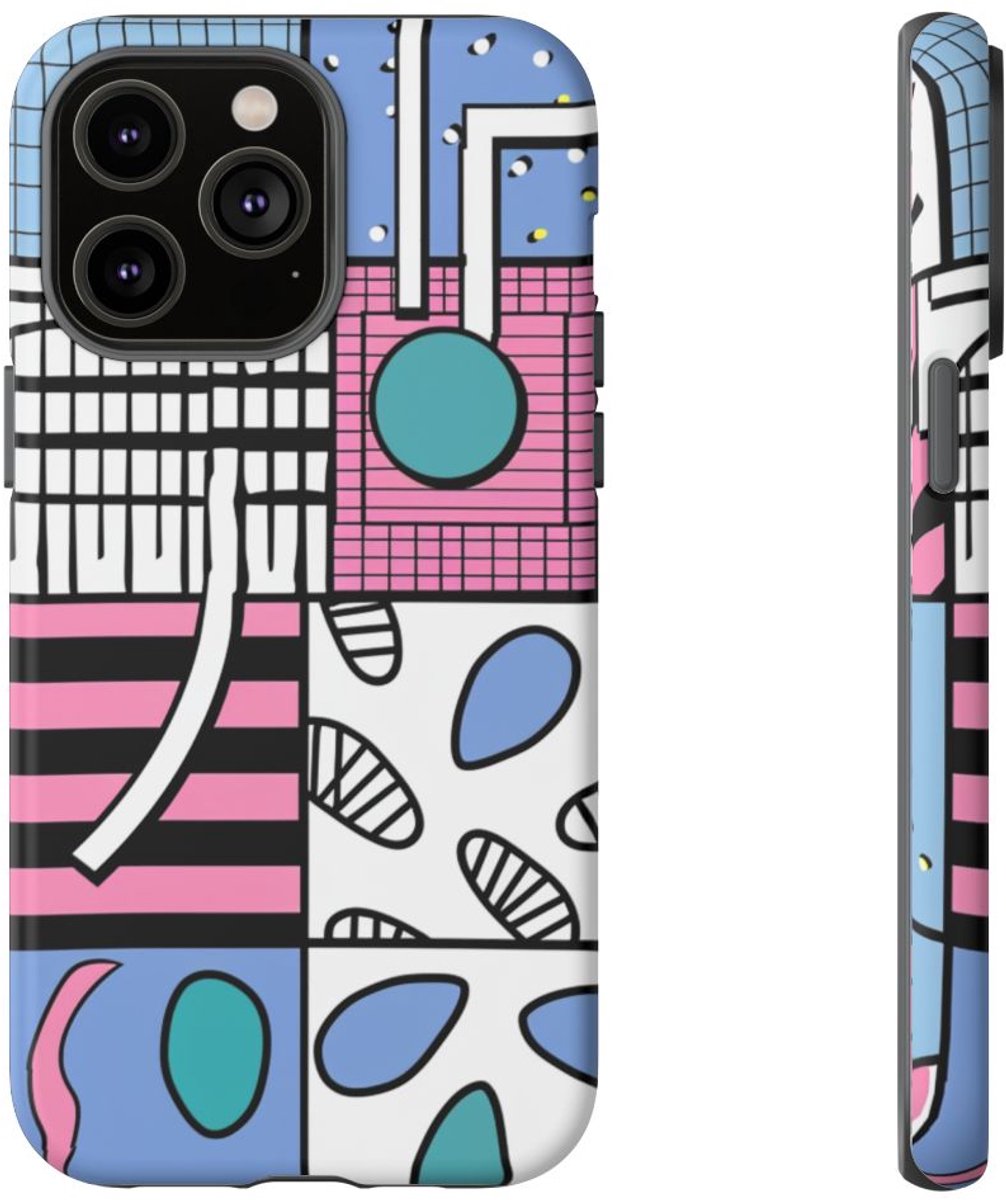 Kleurrijk Geometrisch Abstract Patroon – Telefoonhoesje Geschikt voor iPhone 14 Pro Max