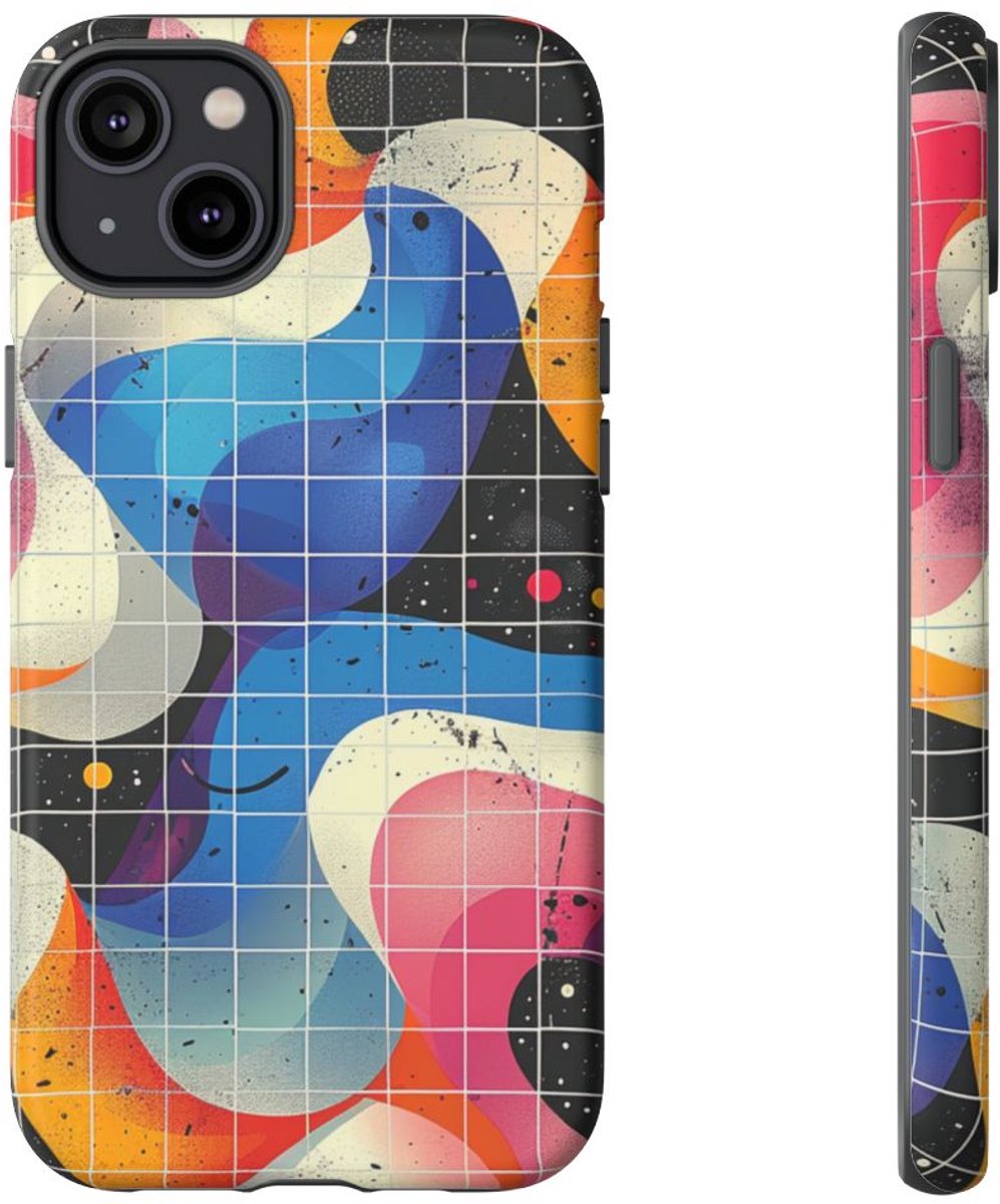 Kleurrijk Abstract Golvend Patroon – Telefoonhoesje Geschikt voor iPhone 14 Plus