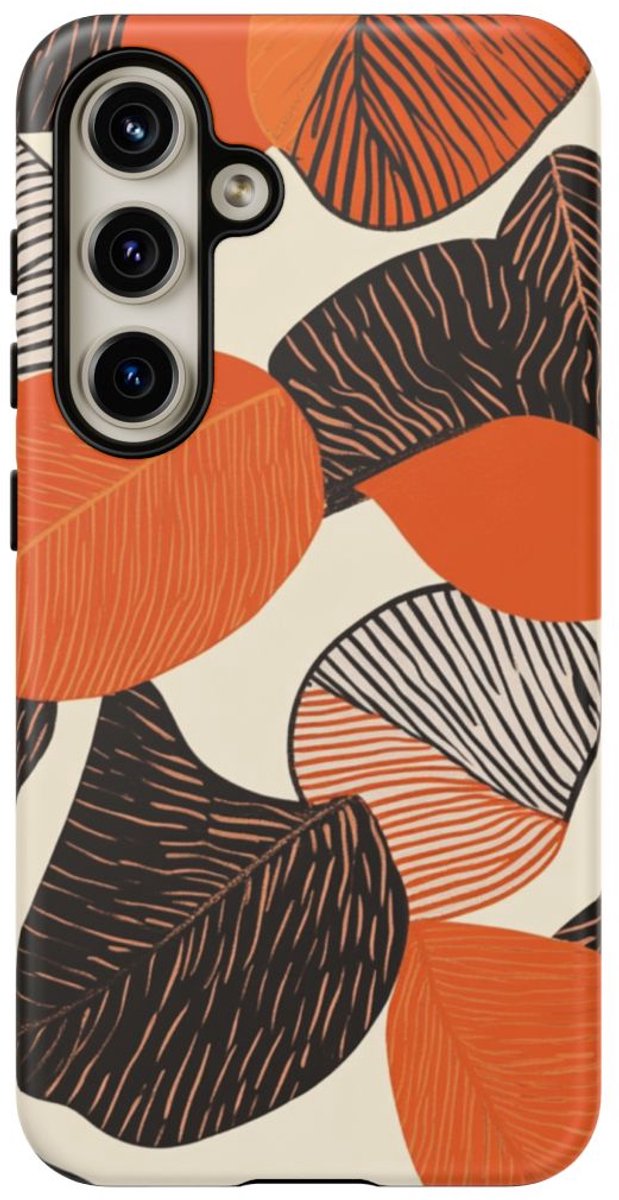 Abstract Herfstbladeren Patroon – Telefoonhoesje Geschikt voor Samsung Galaxy S24