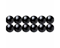 SKYBEADS Natuurlijke edelsteenkralen om te rijgen Echte zwarte toermalijnkralen 6 mm rond 38 cm streng Ongeveer 60 stuks