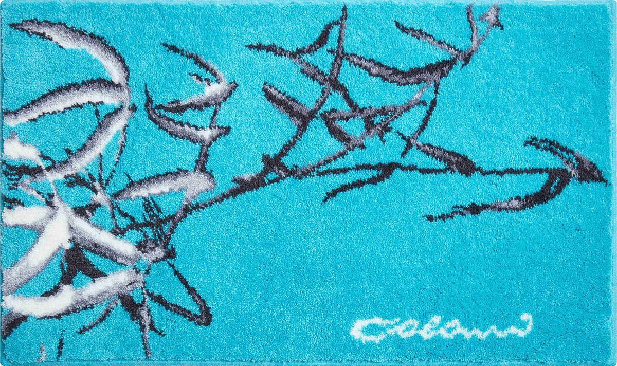 Grund COLANI Exclusief design badmat 100% polyacryl, ultra zacht, antislip, OEKO-TEX gecertificeerd, 5 jaar garantie, Colani 23, badmat 60x100 cm, turquoise