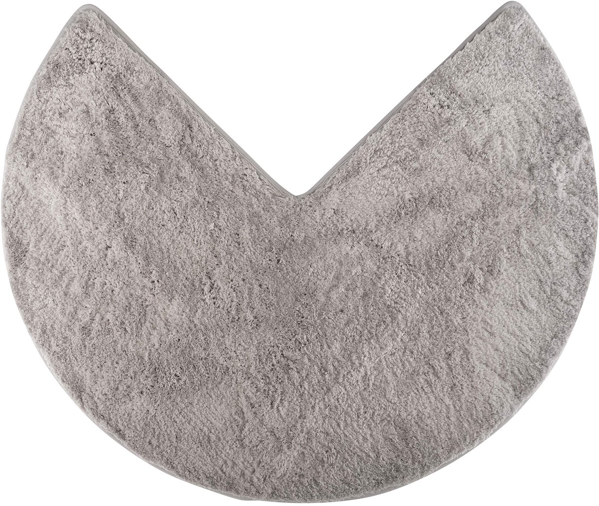 fluffy® badmat voor hoekdouches, hoge pool van microvezel, antislip onderkant (Rond | Binnenmaat 45 x 45 cm, Grijs)