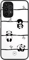 Coque rigide en TPU pour Samsung Galaxy A13 4G - Motif Panda - Zwart, Wit - Superbes Housses de téléphone