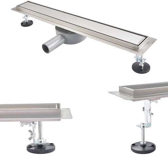 Plumbsys douchegoot, 90 cm, sifon, 360°, afvoergoot voor Italiaanse