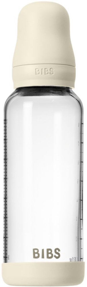 BIBS Fles - Medium Flow - 240 ml - Silicone/Glas - Ivory van Merkloos — afbeelding 4