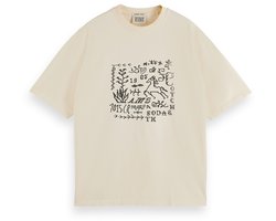 Scotch & Soda Cross-Stitched Front Artwork Loose-Fit T-Shirt