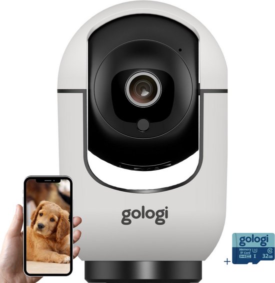 Gologi huisdiercamera - Hondencamera - Pet camera - Beveiligingscamera - Security camera - Voor alle huisdieren - Met wifi
