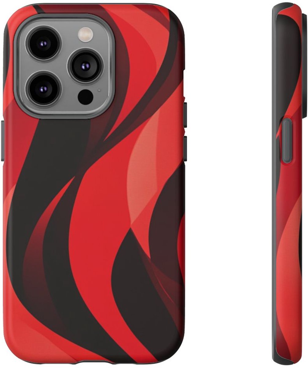 Moderne Rode Golfpatronen – Telefoonhoesje Geschikt voor iPhone 14 Pro