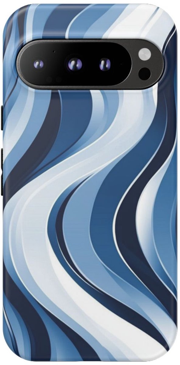 Moderne Blauwe Golf – Telefoonhoesje Geschikt voor Pixel 9 Pro