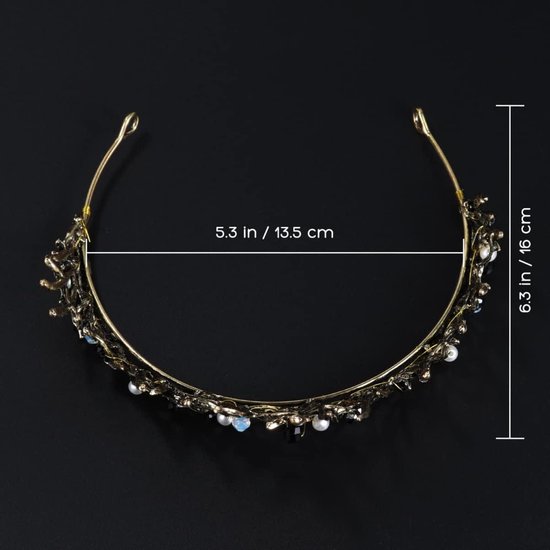 Romantische bruidssieraden met pareldiadeem en haaraccessoire voor de