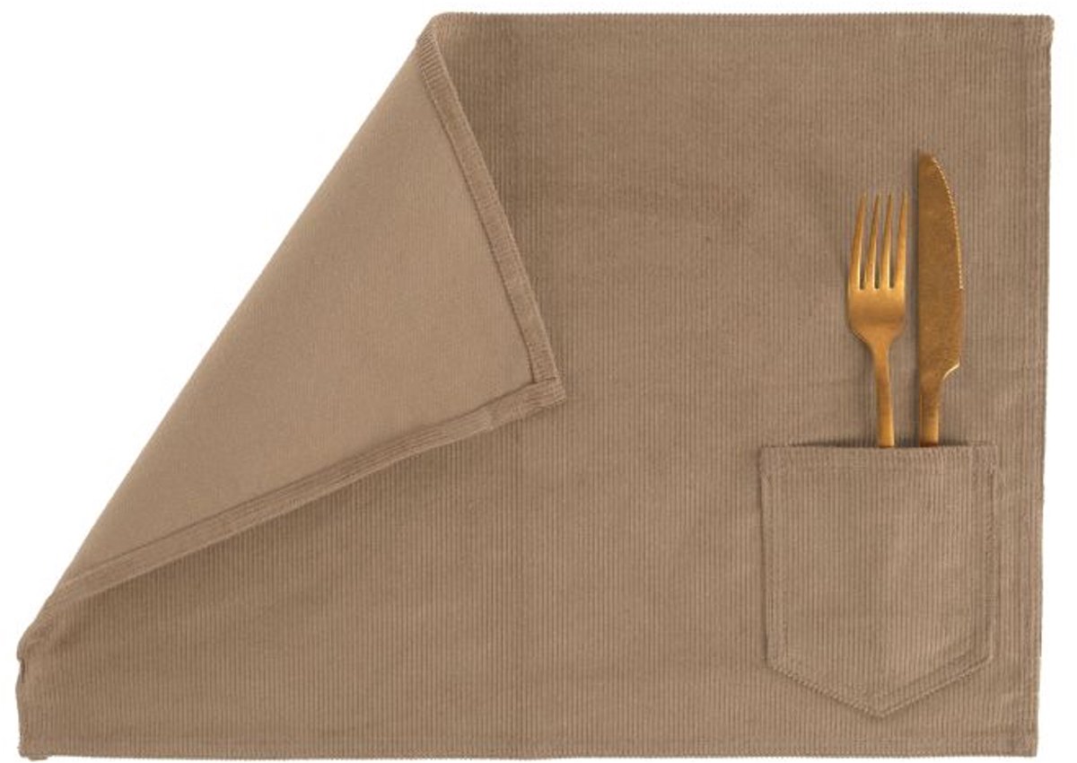Tiseco - Placemat VELMAR - SET/4 - Wasbaar - 33x45 cm, taupe
